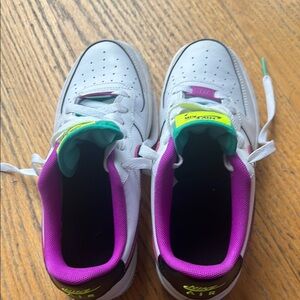 Nike White and Purple Sneakers with Vibrant Accents